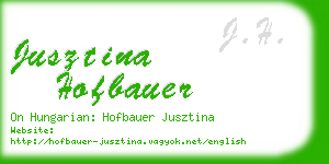 jusztina hofbauer business card
